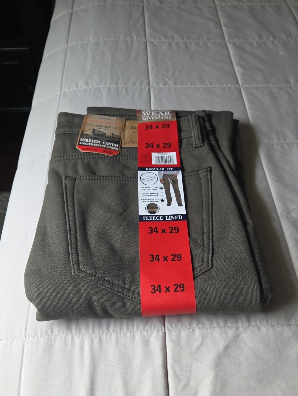 Weatherproof Men's Relaxed Fleece-Lined Jeans - Olive Green